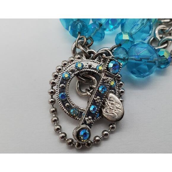 Kirks Folly Toggle Clasp Silver Necklace & Aurora Borealis Crystal Beads. - Picture 13 of 15